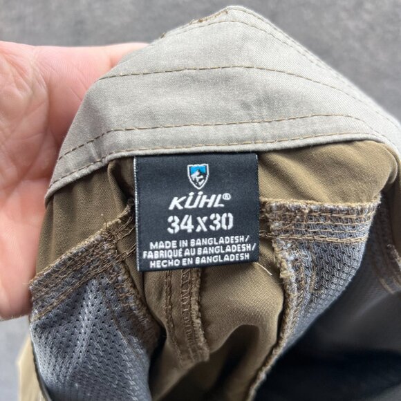 Kuhl Konfidant Air Pants Mens 34x30 Khaki Chino Flat Front Performane Stretch - Picture 2 of 11